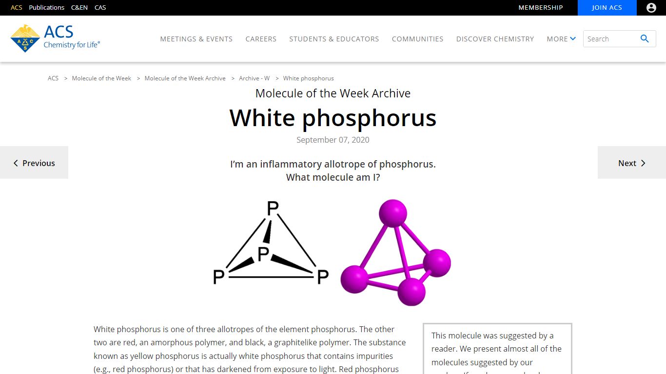 White phosphorus - American Chemical Society